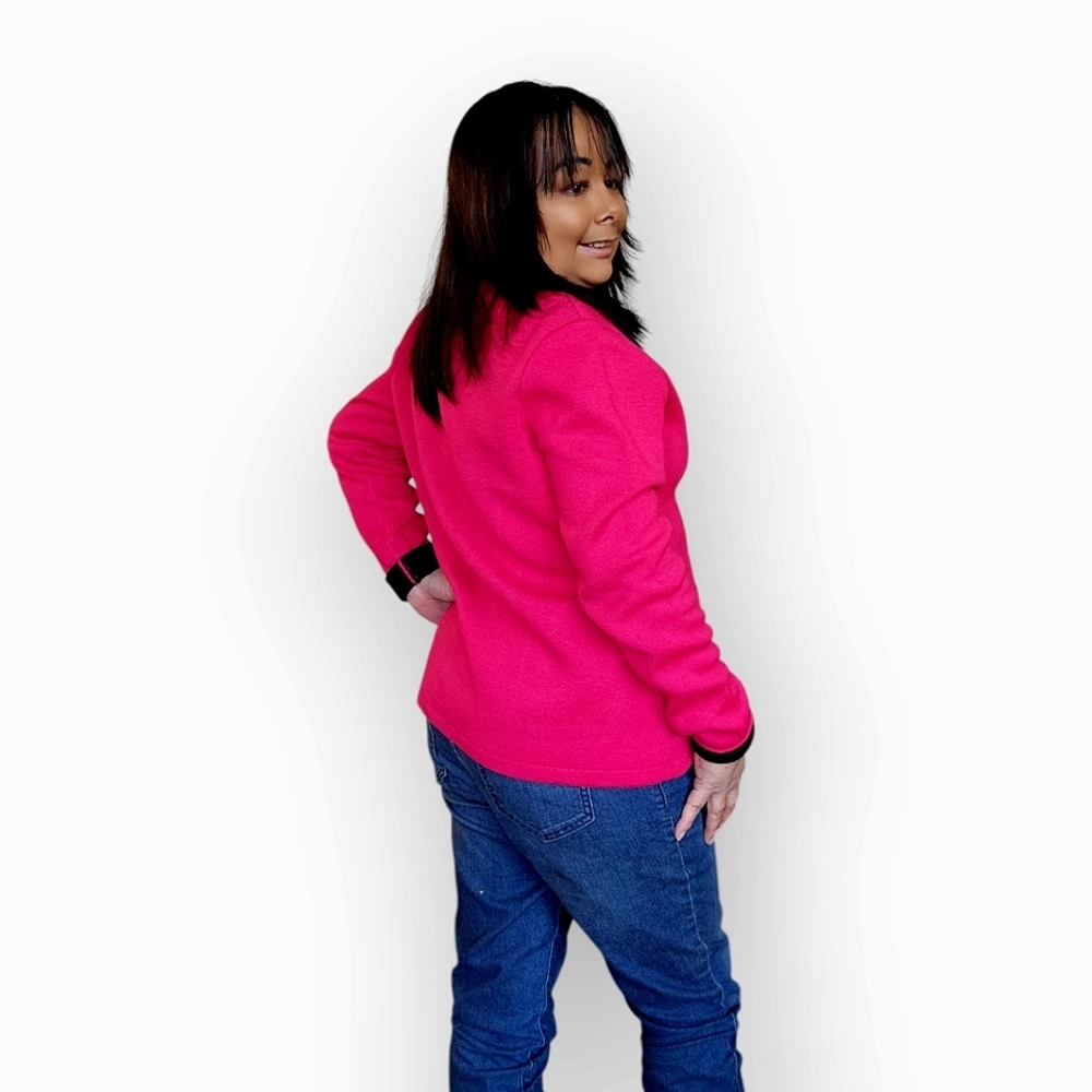 ALISON SHERI WOMENS MEDIUM PINK SWEATER JACKET - Picture 6 of 7